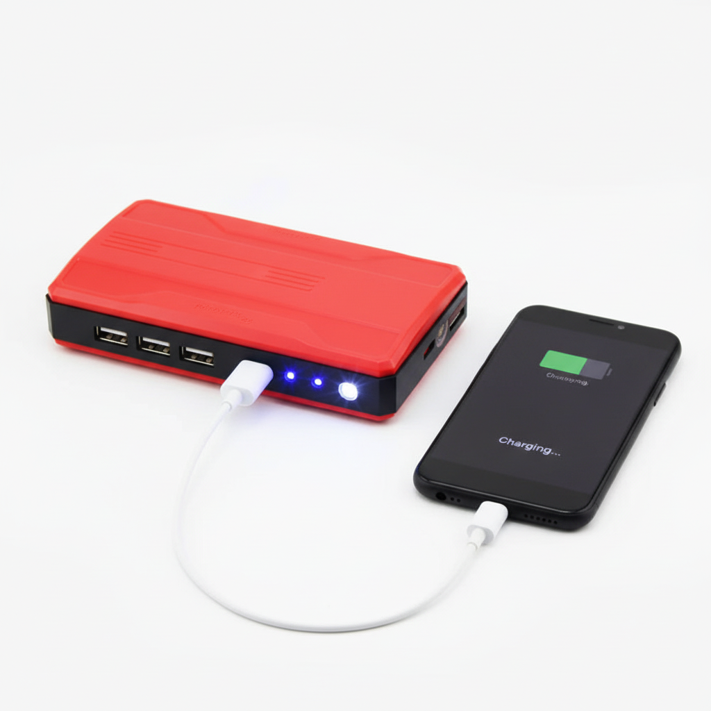 Arrancador cargando smartphone